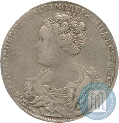 Фото 1 рубль 1726 года СПБ "Петербургский тип, портрет влево"