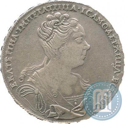 Фото 1 рубль 1727 года  "Московский тип, портрет вправо"