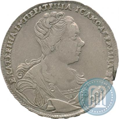 Фото 1 рубль 1727 года  "Московский тип, портрет вправо"