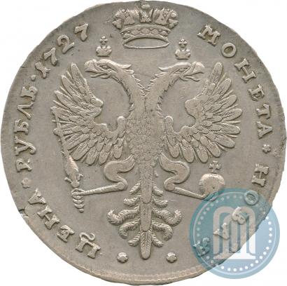 Фото 1 рубль 1727 года  "Московский тип, портрет вправо"
