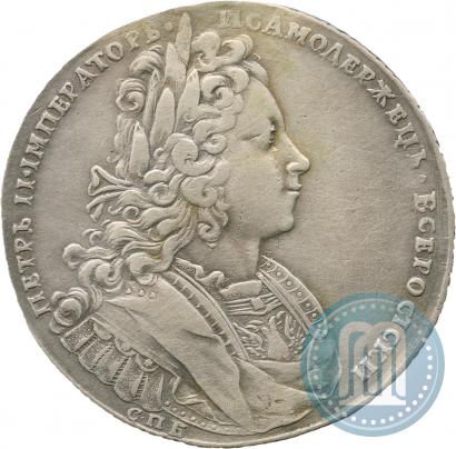Фото 1 рубль 1727 года СПБ "Петербургский тип"