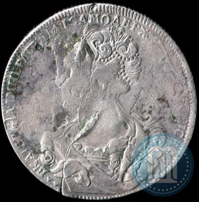 Picture 1 rouble 1726 year СПБ "Petersburg type, portrait turned to the left"
