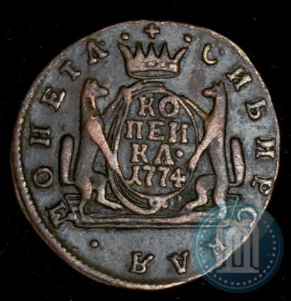 Picture 1 kopeck 1774 year КМ 