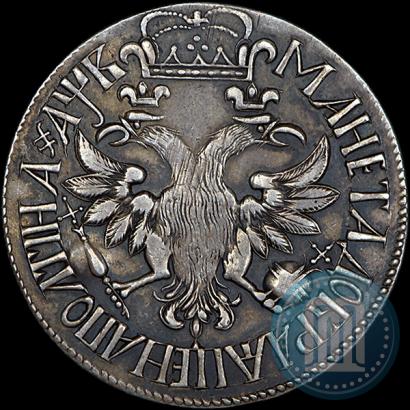 Picture Poltina 1702 year  "With a ribbon near the wreath"