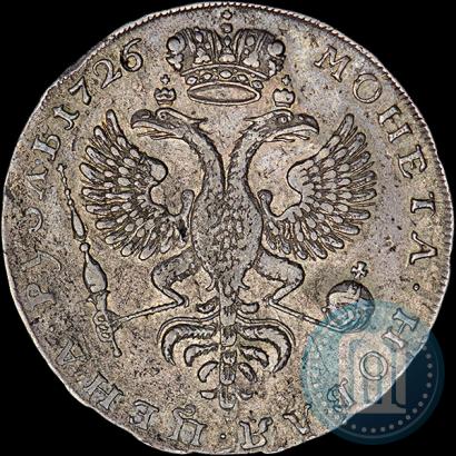 Picture 1 rouble 1726 year  "Moscow type, portrait turned to the left"