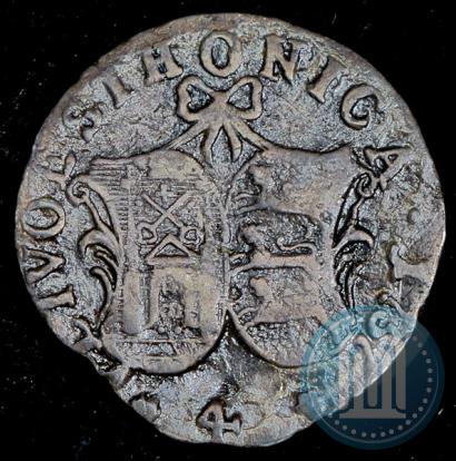 Picture 4 kopecks 1757 year  "For Livonia"