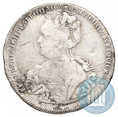 Фото 1 рубль 1725 года СПБ "Петербургский тип, портрет влево"