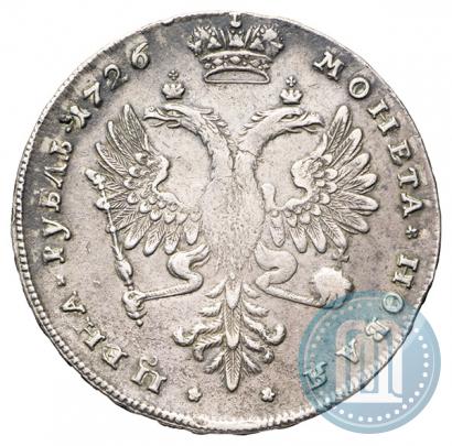 Фото 1 рубль 1726 года  "Московский тип, портрет вправо"