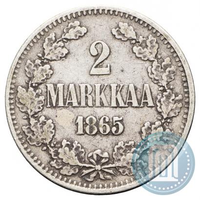 Picture 2 markkaa 1865 year S 