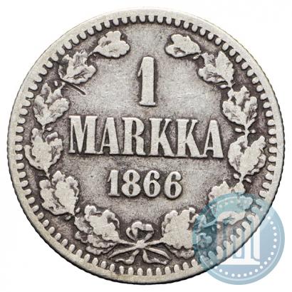 Picture 1 markka 1866 year S 
