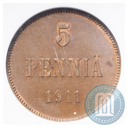 Фото 5 пенни 1911 года  