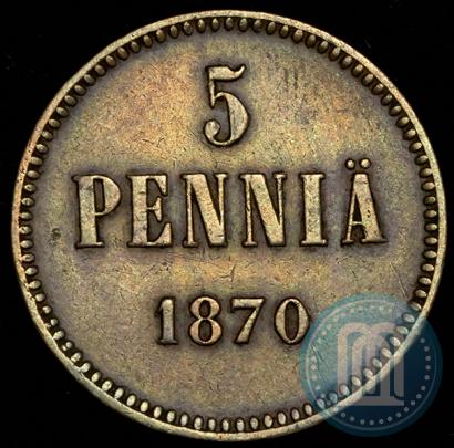Picture 5 pennia 1870 year  