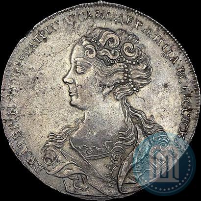 Фото 1 рубль 1725 года  "Московский тип, портрет влево"