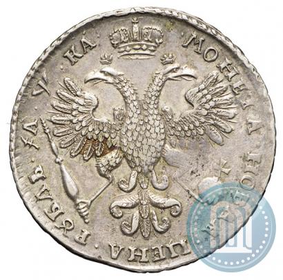 Фото 1 рубль 1721 года K "Портрет в наплечниках"