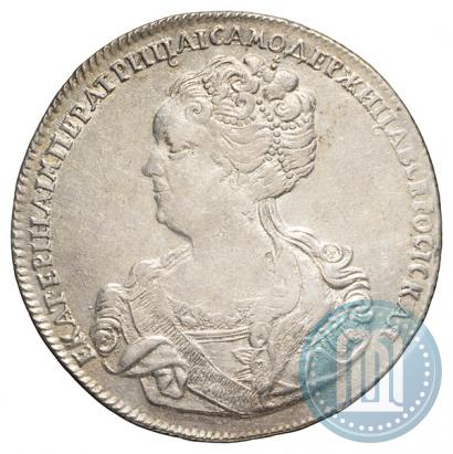 Фото 1 рубль 1725 года СПБ "Петербургский тип, портрет влево"