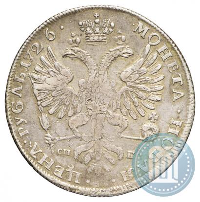 Фото 1 рубль 1726 года СПБ "Петербургский тип, портрет влево"