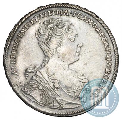 Фото 1 рубль 1727 года  "Московский тип, портрет вправо"