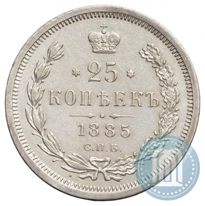 Фото 25 копеек 1885 года СПБ-АГ 