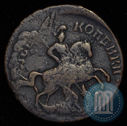 Фото 2 копейки 1758 года  "Номинал над Св. Георгием"
