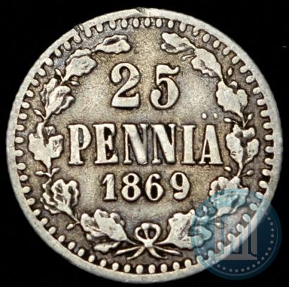 Picture 25 pennia 1869 year S 