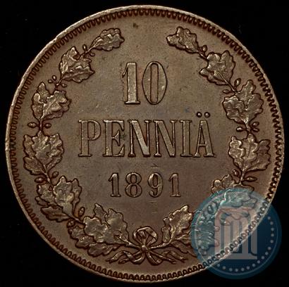 Picture 10 pennia 1891 year  