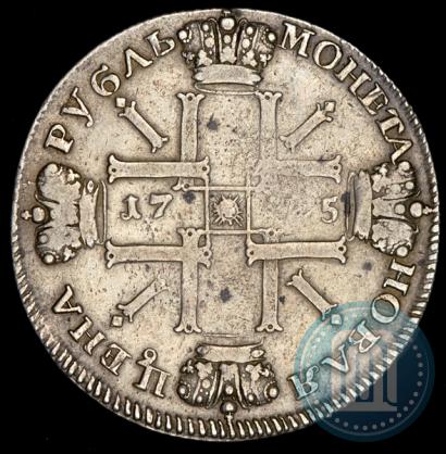Picture 1 rouble 1725 year СПБ "Sun rouble, portrait in armour"