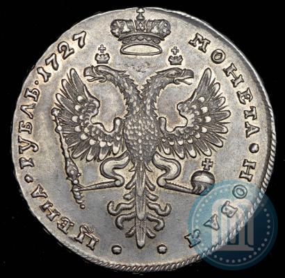 Фото 1 рубль 1727 года  "Московский тип, портрет вправо"