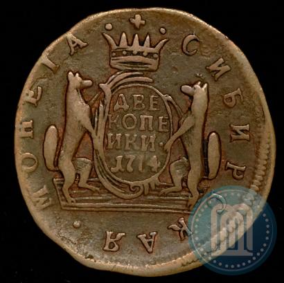 Фото 2 копейки 1774 года КМ 