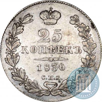 Picture 25 kopecks 1836 year СПБ-НГ 
