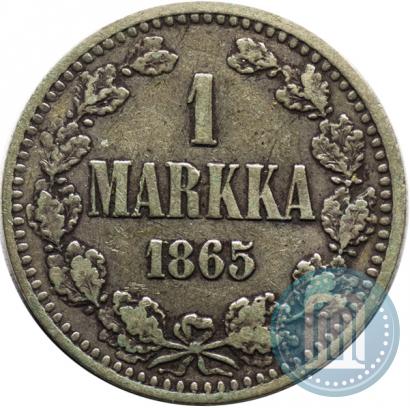 Picture 1 markka 1865 year S 