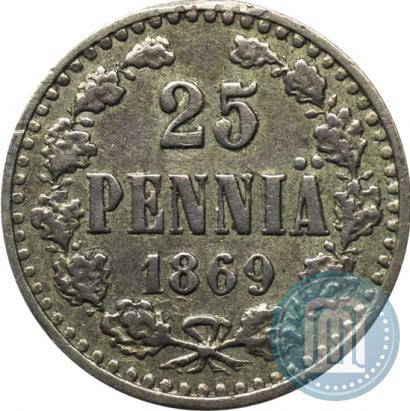 Фото 25 пенни 1869 года S 