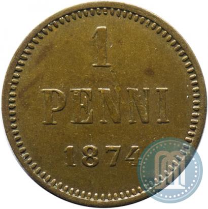 Фото 1 пенни 1874 года  