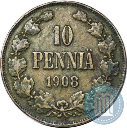 Picture 10 pennia 1908 year  