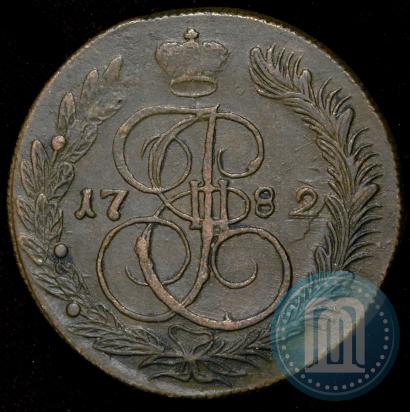 Фото 5 копеек 1782 года КМ 