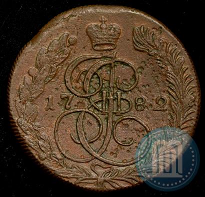Фото 5 копеек 1782 года КМ 