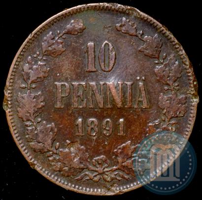 Picture 10 pennia 1891 year  