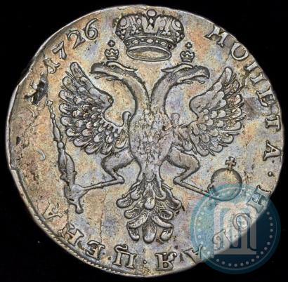 Фото 1 рубль 1726 года  "Московский тип, портрет влево"