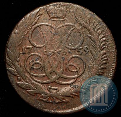 Фото 5 копеек 1759 года ММ 