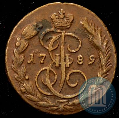 Picture 1 kopeck 1789 year ЕМ 