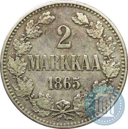 Picture 2 markkaa 1865 year S 