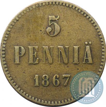 Picture 5 pennia 1867 year  