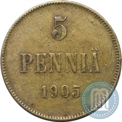 Picture 5 pennia 1905 year  