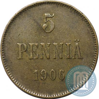 Picture 5 pennia 1906 year  