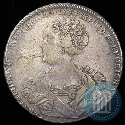 Фото 1 рубль 1725 года СПБ "Петербургский тип, портрет влево"