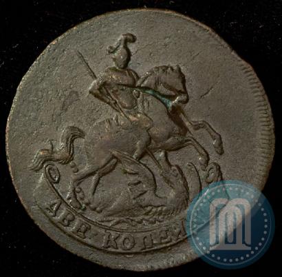 Фото 2 копейки 1758 года  "Номинал под Св. Георгием"
