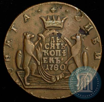 Фото 10 копеек 1780 года КМ 