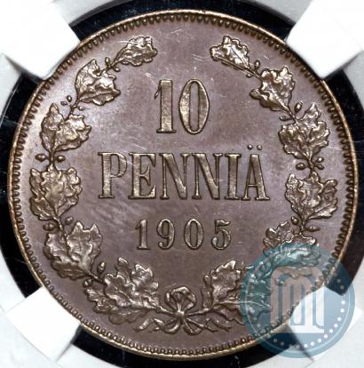 Picture 10 pennia 1905 year  