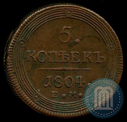 Picture 5 kopecks 1804 year ЕМ 