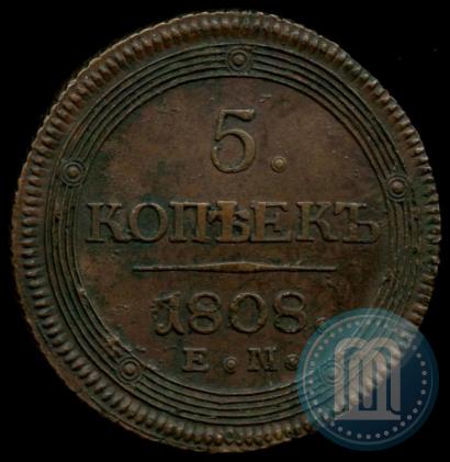 Picture 5 kopecks 1808 year ЕМ 