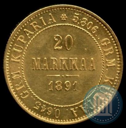 Picture 20 markkaa 1891 year L 